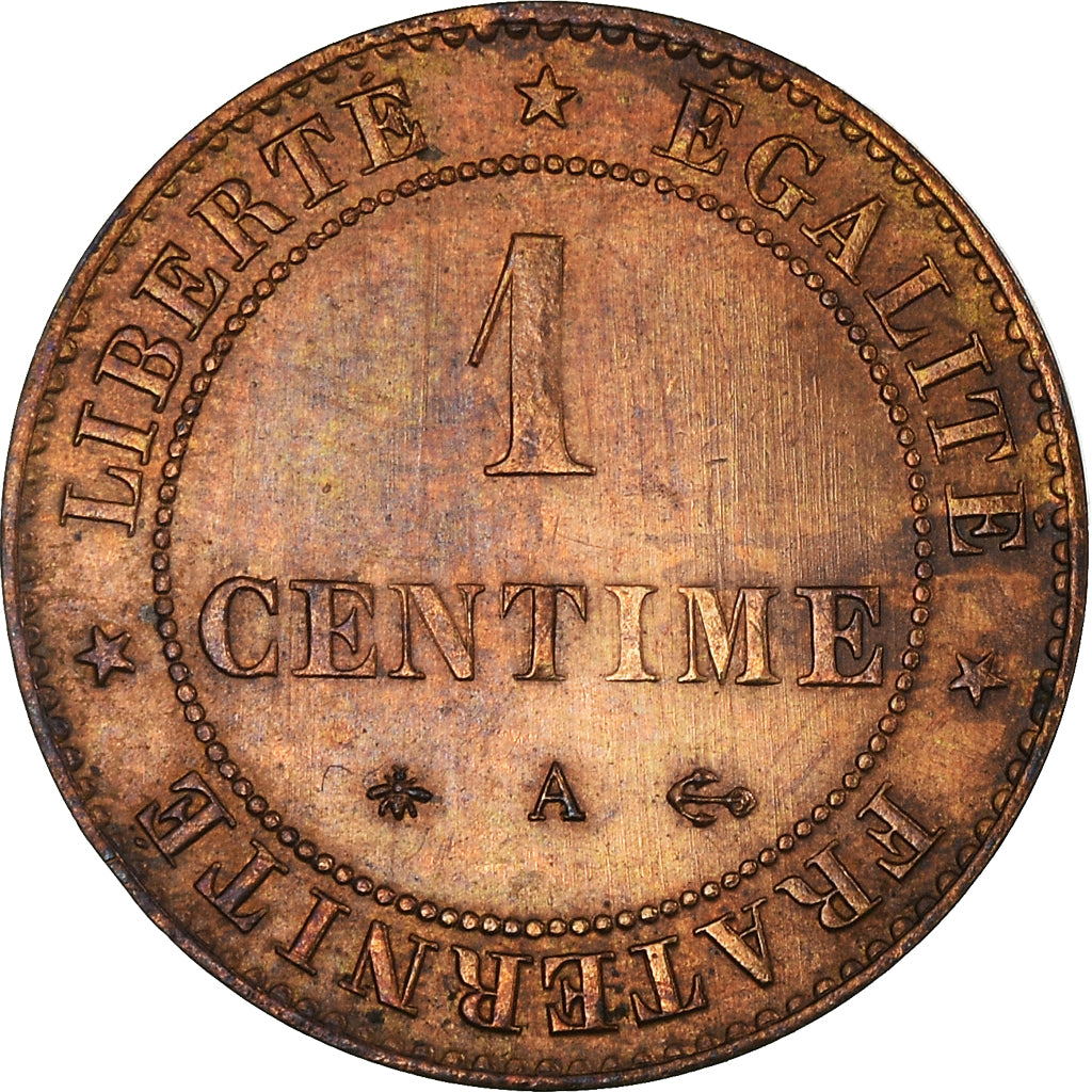 Moneda, Francia, Cérès, Centime, 1877, Paris, SC, Bronce, KM:826.1