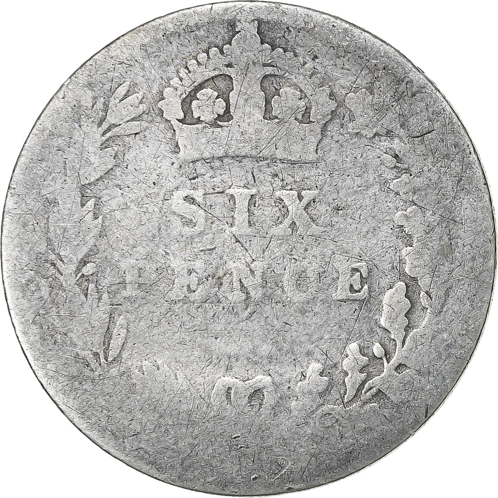 Grande-Bretagne, Victoria, 6 Pence, Londres, Argent, B+