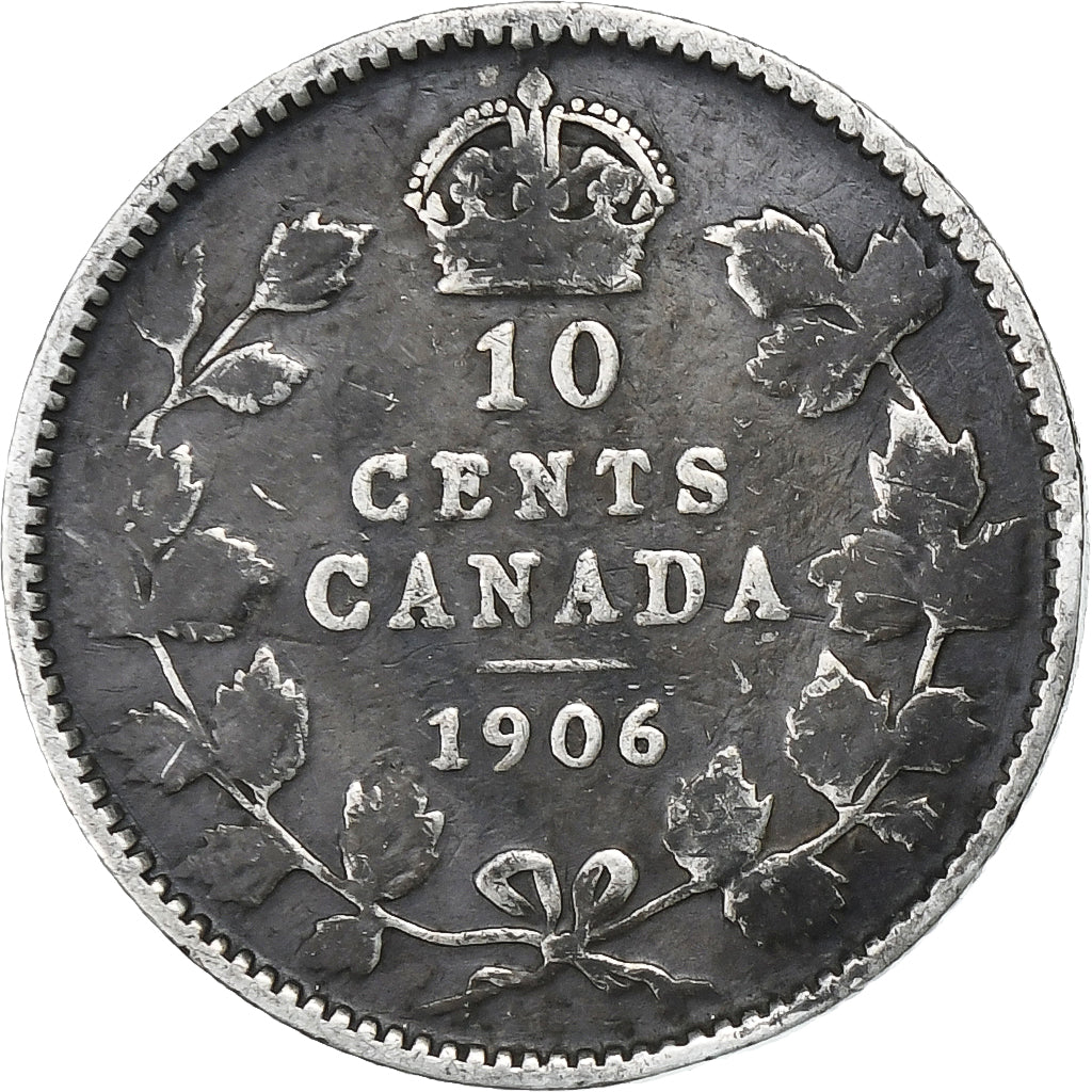 Canada, Edward VII, 10 Cents, 1906, Ottawa, Silver, F(12-15)