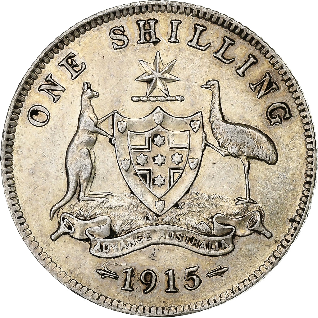 Australia, George V, Shilling, 1915, London, Silver, EF(40-45)