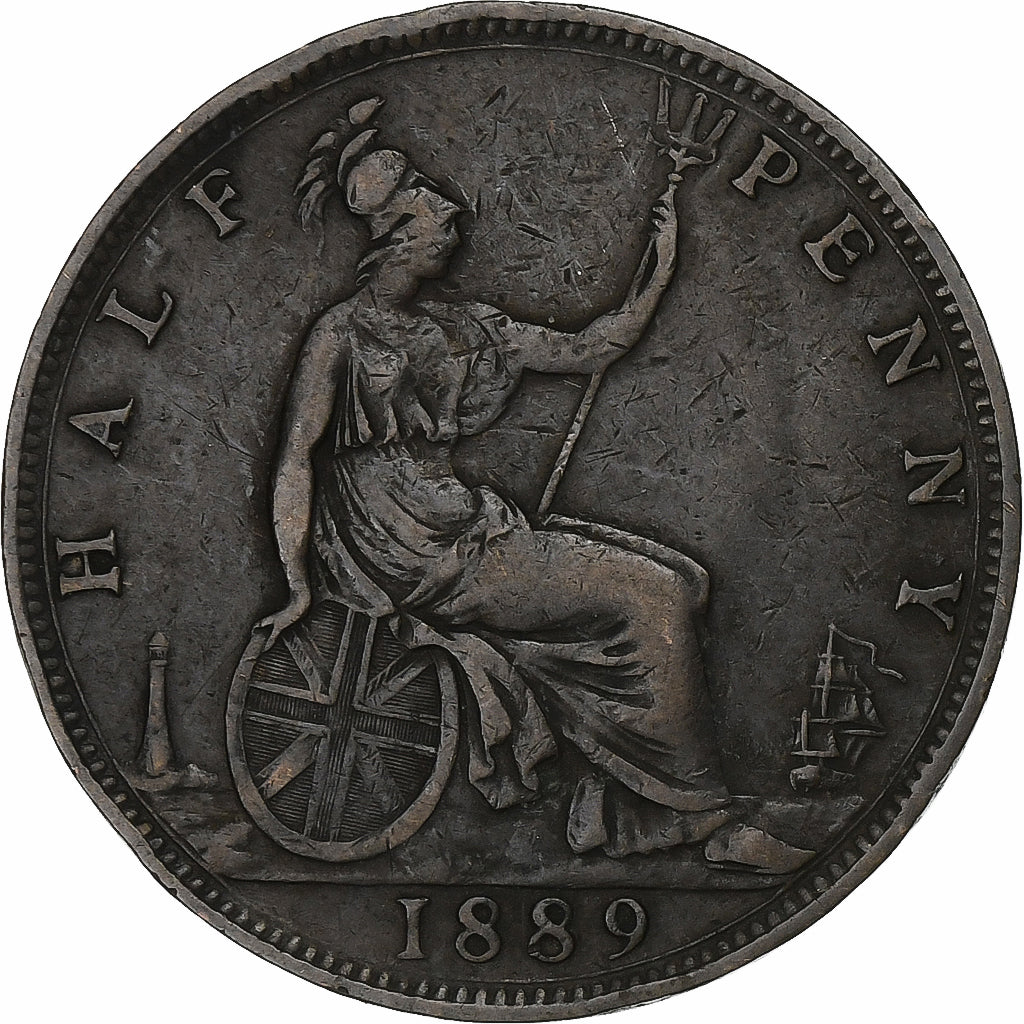 Great Britain, Victoria, Half Penny, 1889, London, Bronze, VF(20-25)