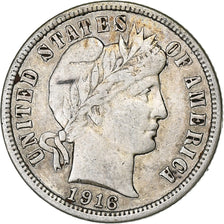 United States, Dime, Barber, 1916, Philadelphia, Silver, VF(20-25)