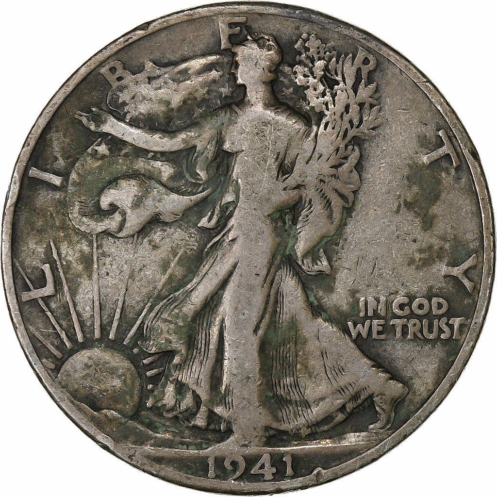 United States, Walking Liberty Half Dollar, 1941, Denver, Silver, VF(20-25)