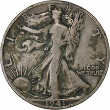 United States, Walking Liberty Half Dollar, 1941, Denver, Silver, VF(20-25)
