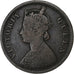 British India, Victoria, 1/4 Anna, 1876, Calcutta, Copper, VF(20-25)