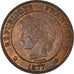 Moeda, França, Cérès, 2 Centimes, 1877, Paris, AU(55-58), Bronze, KM:827.1