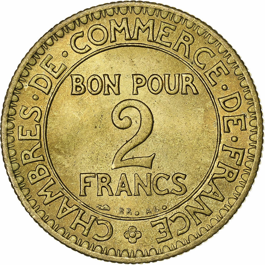 Frankreich, 2 Francs, Chambre de commerce, 1923, Paris, Cupro-Aluminium, SS+