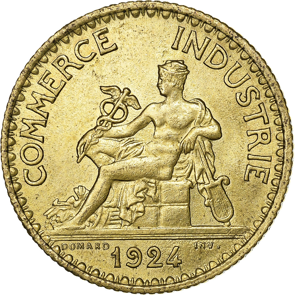 France, Franc, Chambre de commerce, 1924, Paris, Cupro-Aluminium, SUP