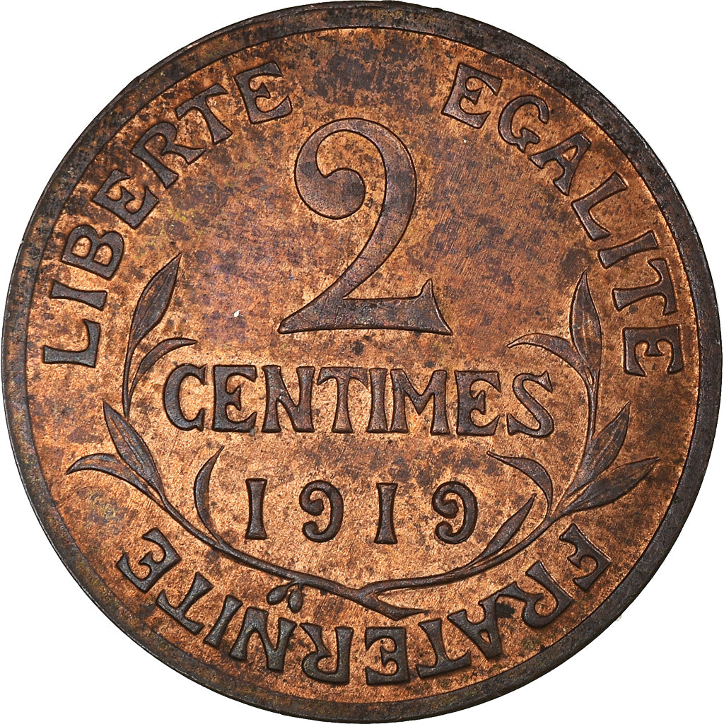 Moneta, Francia, Dupuis, 2 Centimes, 1919, Paris, SPL-, Bronzo, KM:841