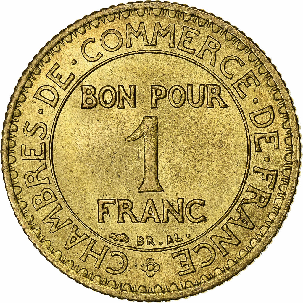 France, Franc, Chambre de commerce, 1922, Paris, Cupro-Aluminium, TTB+