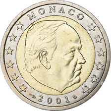 Monaco, Rainier III, 2 Euro, 2001, Pessac, Bimetallic, UNZ