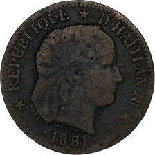 Haiti, Centime, 1881, Paris, Bronze, VF(20-25)