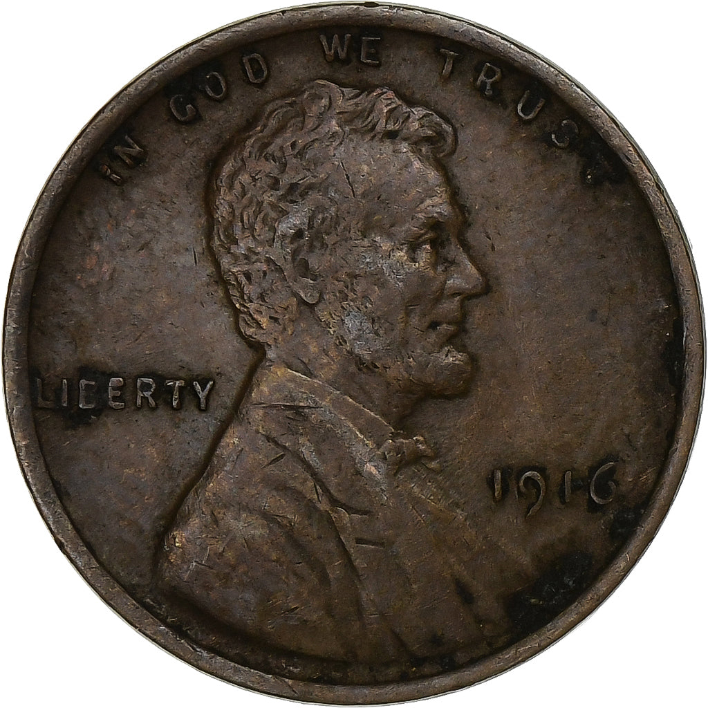 Stati Uniti, Cent, Lincoln, 1916, Philadelphia, Bronzo, BB