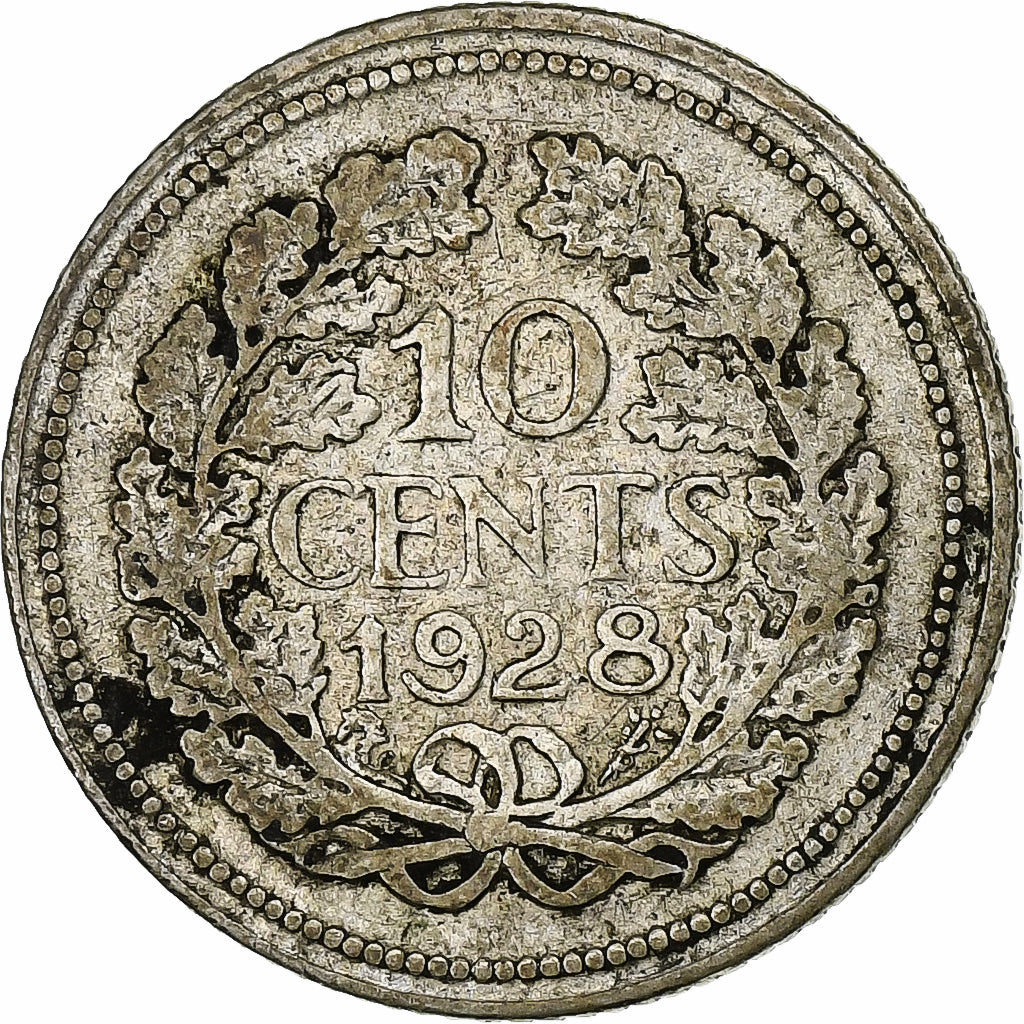Nederland, Wilhelmina I, 10 Cents, 1928, Utrecht, Zilver, ZF