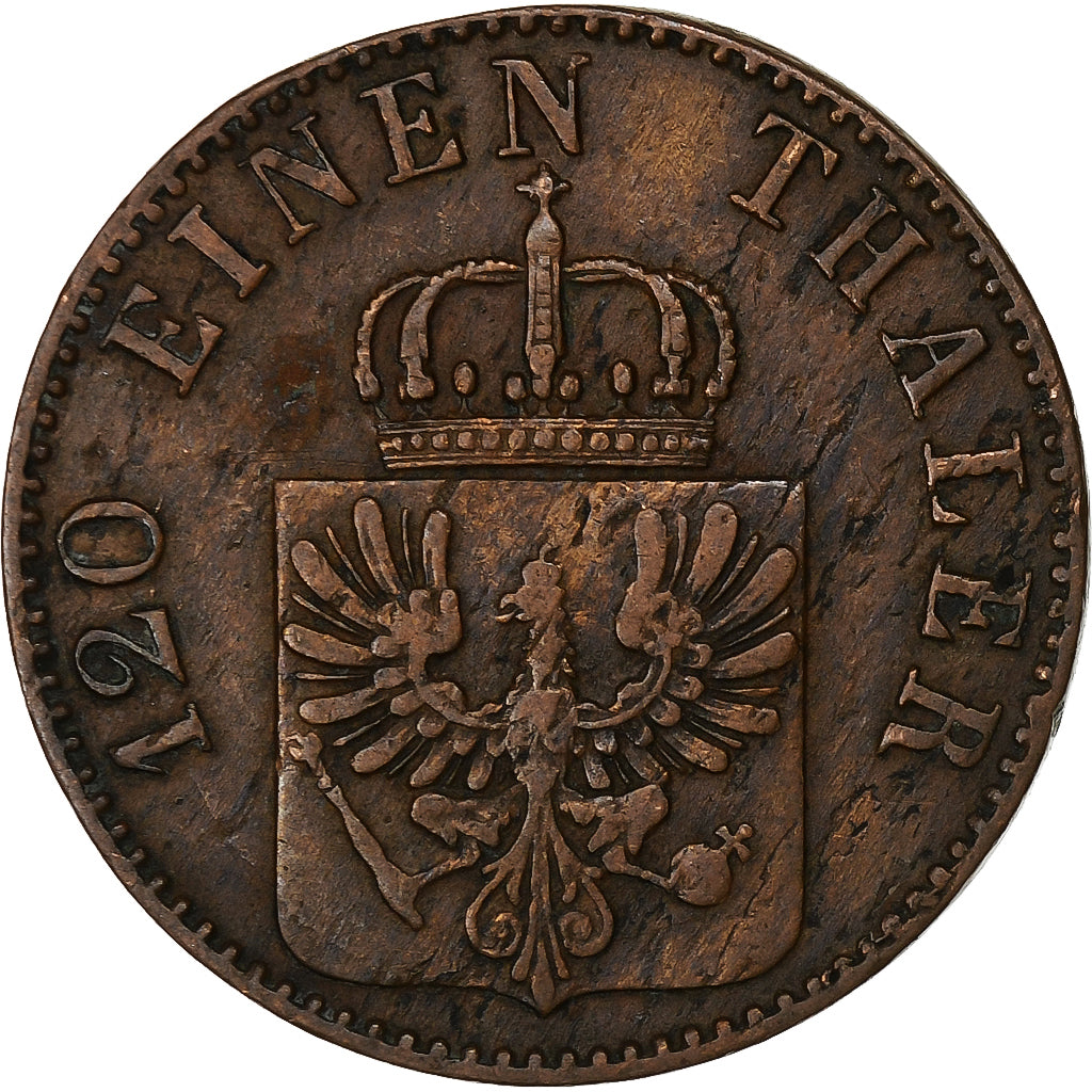 Prusia, Wilhelm I, 3 Pfenninge, 1863, Berlin, Cobre, MBC