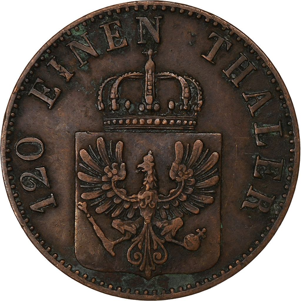 Prusia, Wilhelm I, 3 Pfenninge, 1863, Berlin, Cobre, MBC