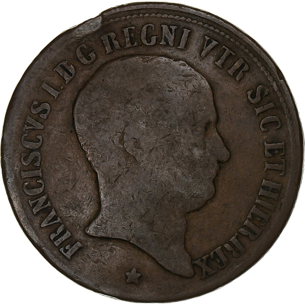 Kingdom of the Two Sicilies, François Ier, 10 Tornesi, 1825, Rame, MB
