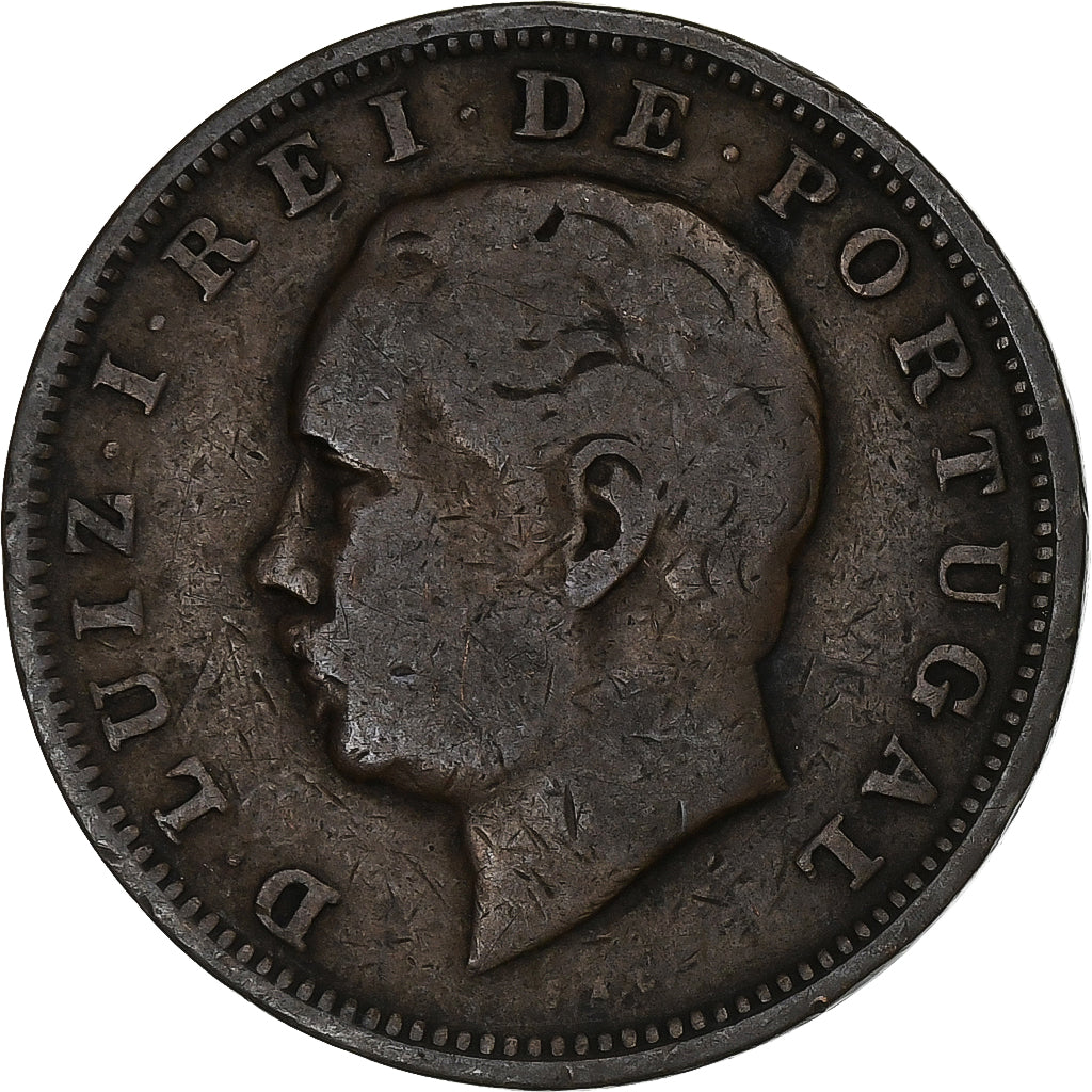Portogallo, Luiz I, 20 Reis, 1883, Lisbon, Bronzo, MB