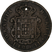 Portugal, Maria II, 20 Reis, 1850, Lisbon, Bronce, BC+