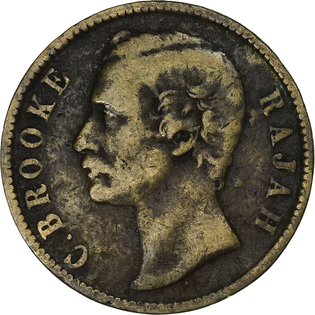 Sarawak, Charles J. Brooke, Cent, 1884, Heaton, Bronze, TB