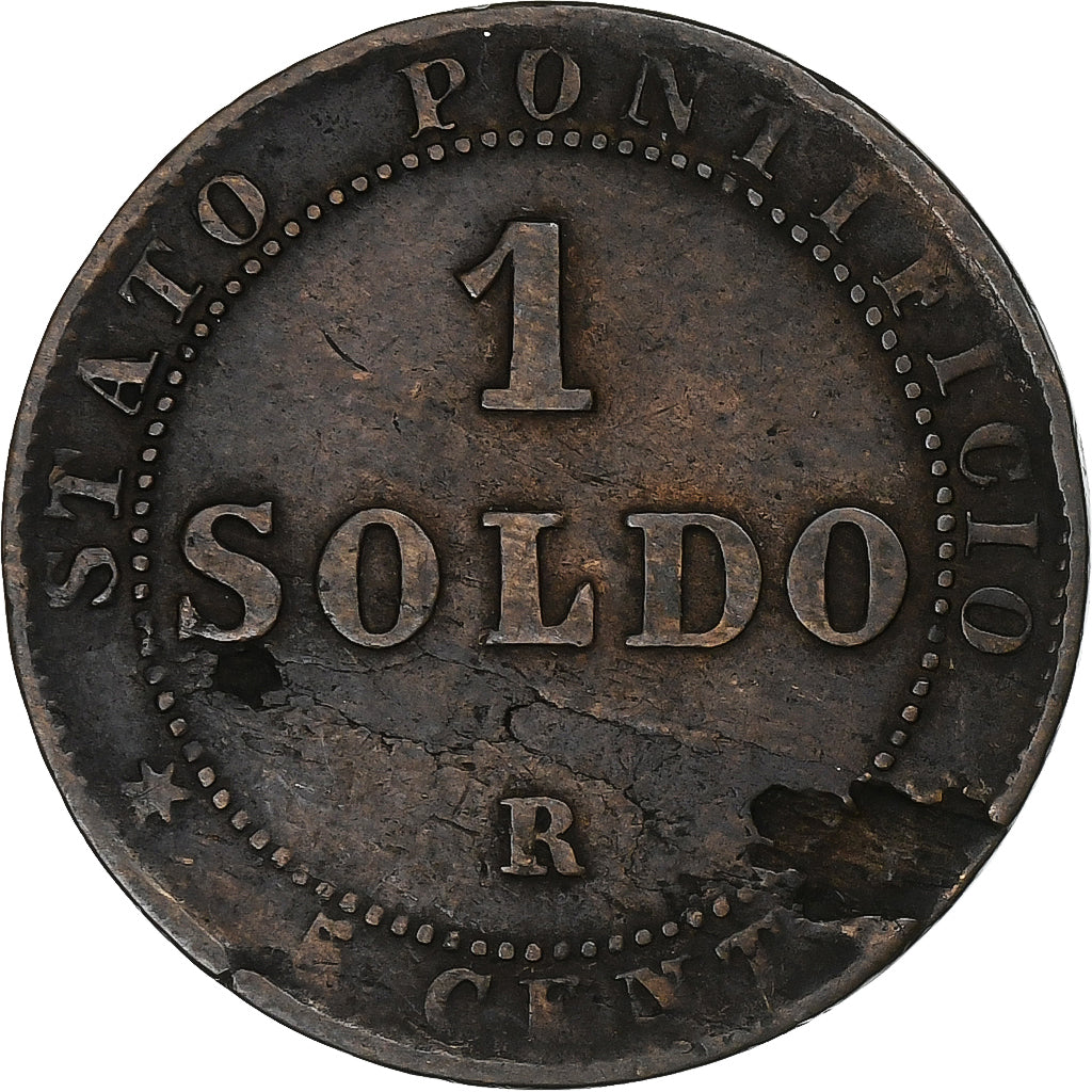 Papal States, Pius IX, Soldo, 1867, Rome, Cobre, VF(30-35)