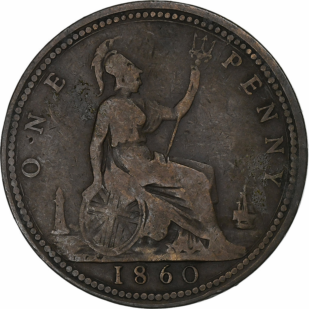 Great Britain, Victoria, Penny, 1860, London, Bronze, VF(20-25)