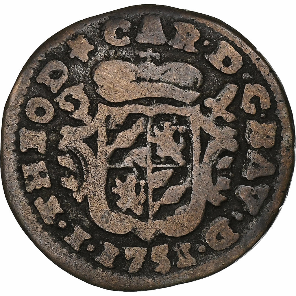 Prince-Bishopric of Liège, John Theodore, Plaquette, 1751, Billon, VF(20-25)