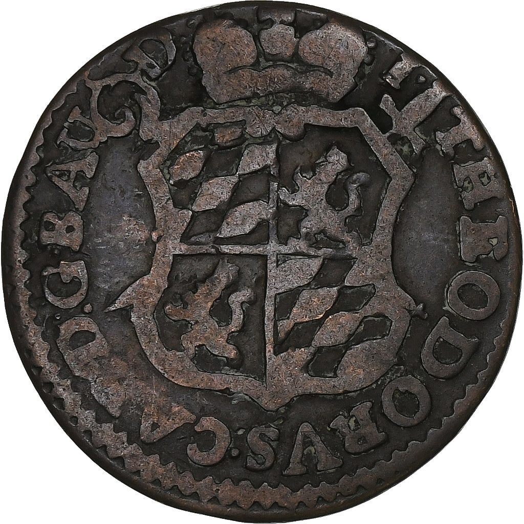 Principado de Lieja, John Theodore, Liard, 1750, Cobre, BC+