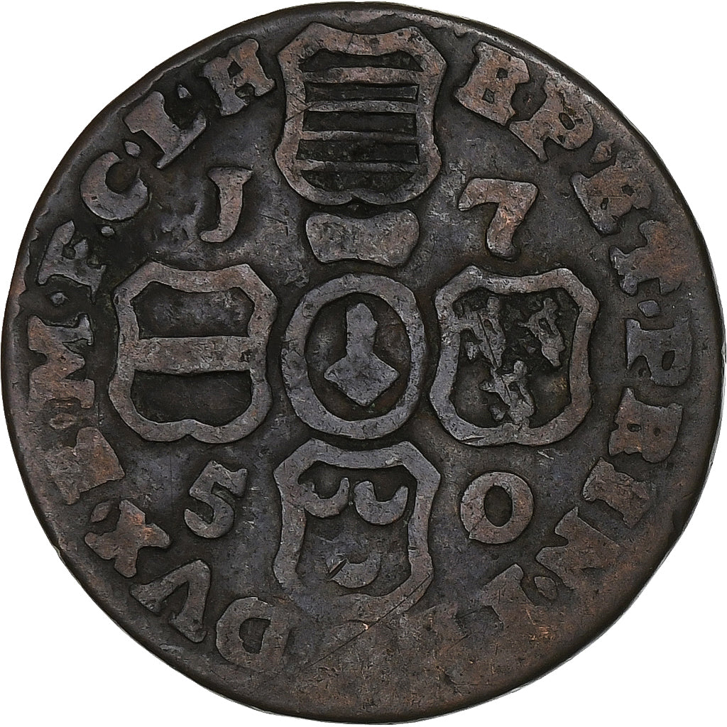 Prince-Bishopric of Liège, John Theodore, Liard, 1750, Copper, VF(20-25)