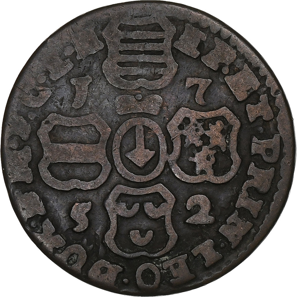 Prince-Bishopric of Liège, John Theodore, Liard, 1752, Copper, F(12-15)