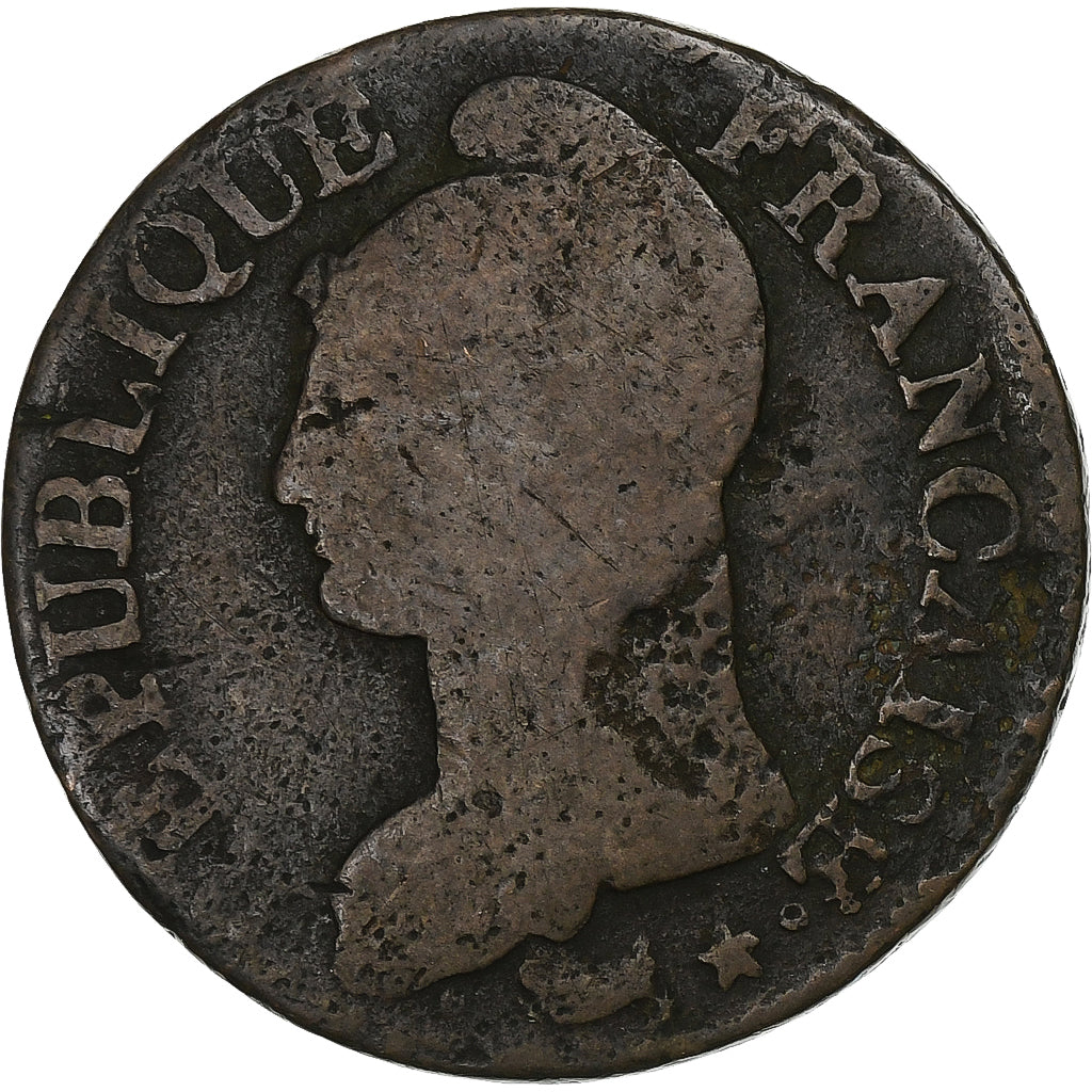 France, 5 Centimes, Dupré, AN 5, Paris, Copper, VF(20-25), Gadoury:126