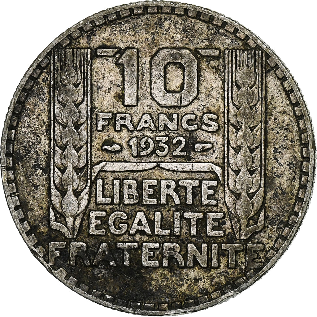 Francia, 10 Francs, Turin, 1932, Paris, Plata, BC+
