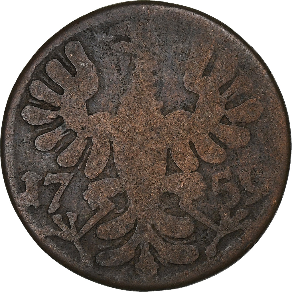 Estados alemanes, City of Aachen, 12 Heller, 1759, Bronce, BC
