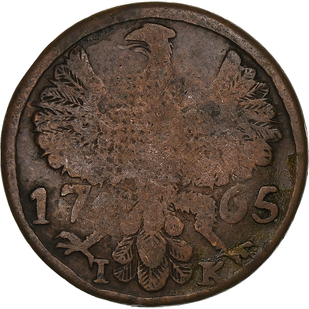 German States, City of Aachen, 12 Heller, 1765, Bronze, VF(20-25)