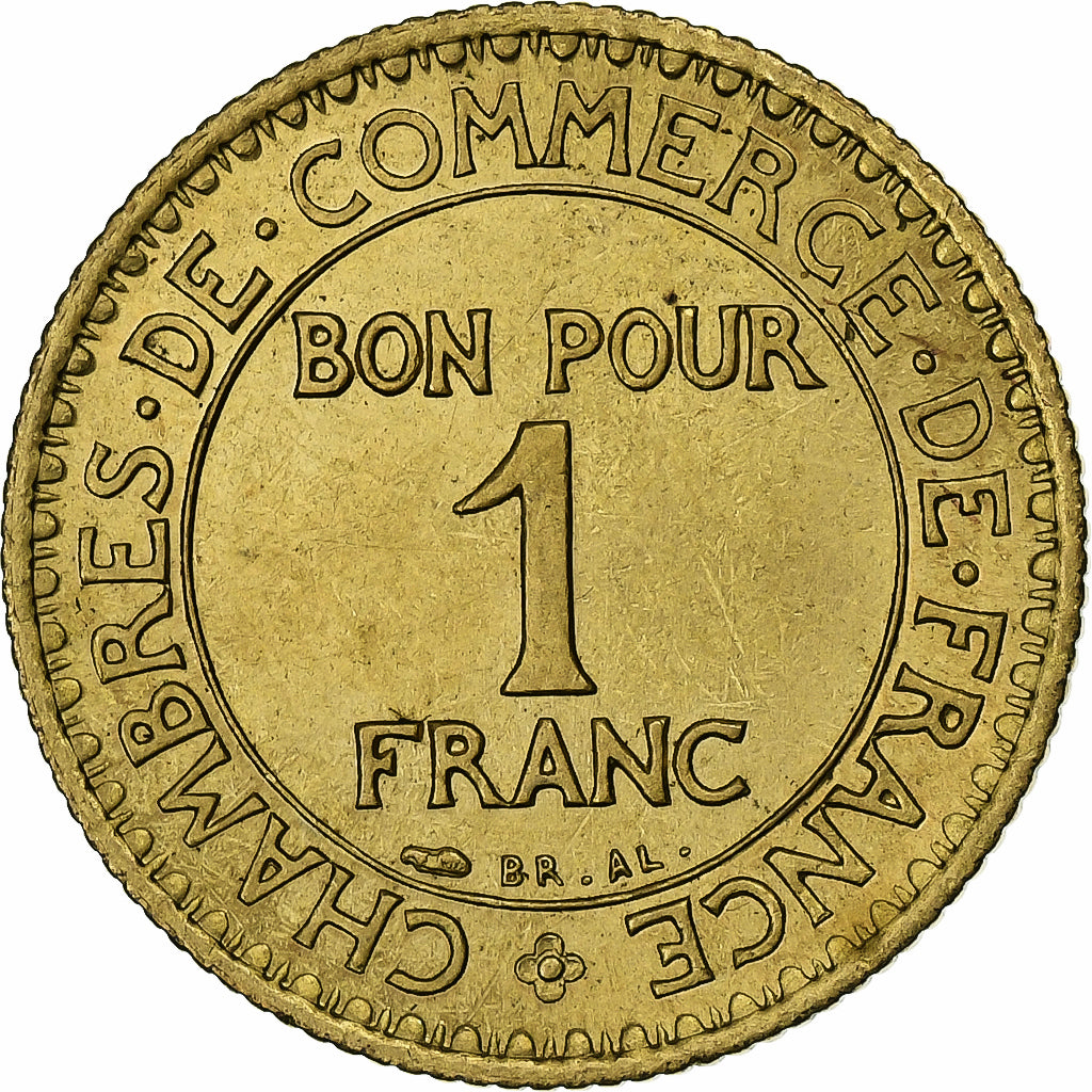 Francja, Franc, Chambre de commerce, 1923, Paris, Brązal, AU(55-58)