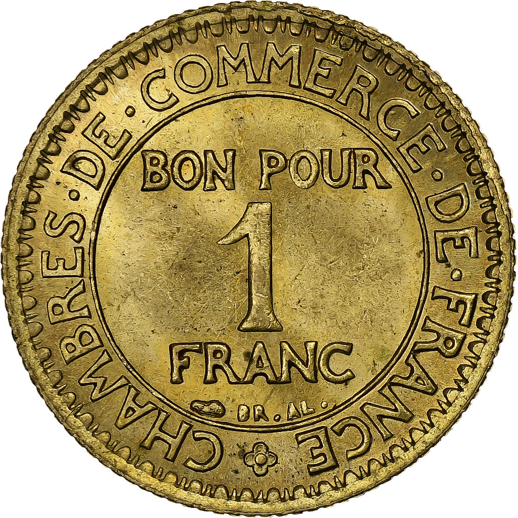 France, Franc, Chambre de commerce, 1923, Paris, Cupro-Aluminium, AU(55-58)