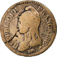 France, Decime, Dupré, AN 5, Paris, Copper, VF(20-25), Gadoury:187