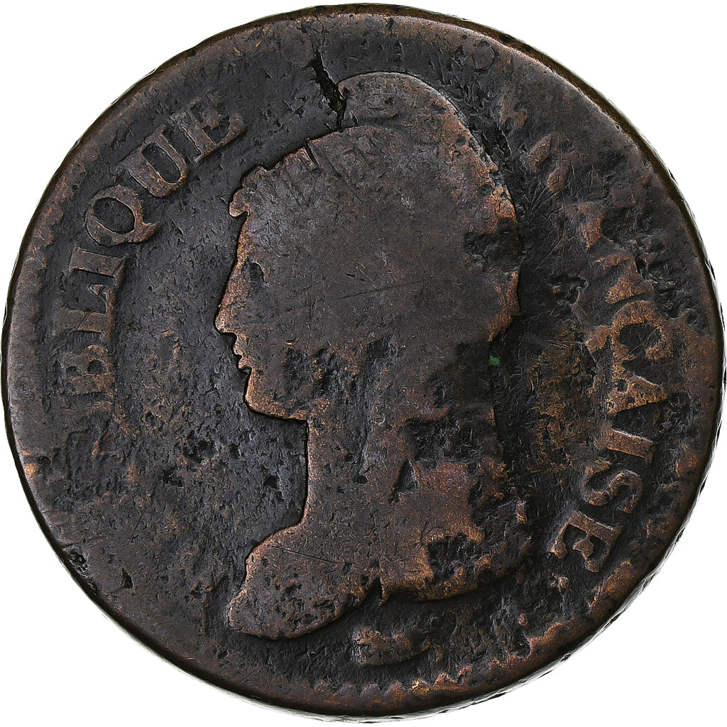 Frankreich, Decime, Dupré, AN 8, Metz, Kupfer, S, Gadoury:187a