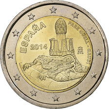 Spanien, 2 Euro, Park Güell, 2014, Madrid, Bimetallic, UNZ