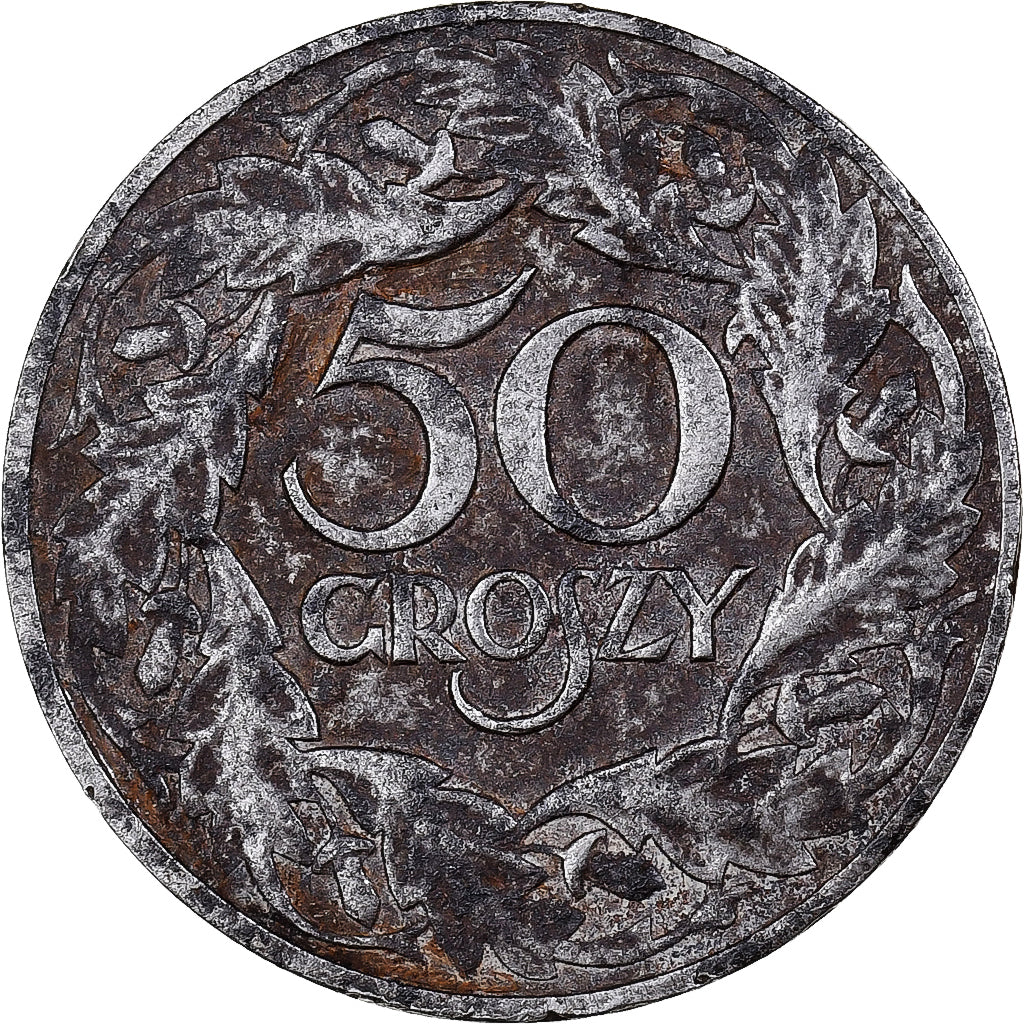 Poland, 50 Groszy, 1938, Warsaw, Nickel Plated Iron, VF(20-25)