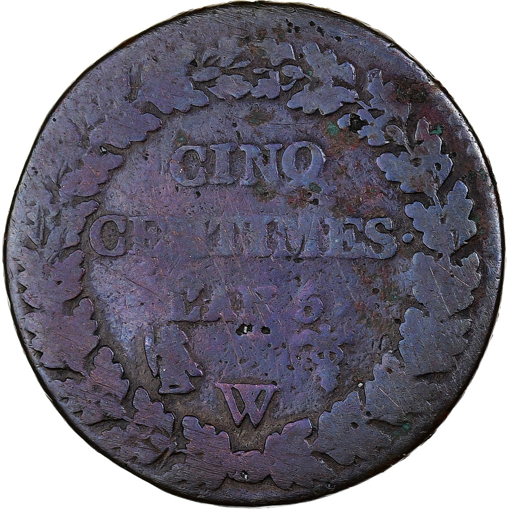 Francja, 5 Centimes, Dupré, AN 5, Lille, Miedź, F(12-15)