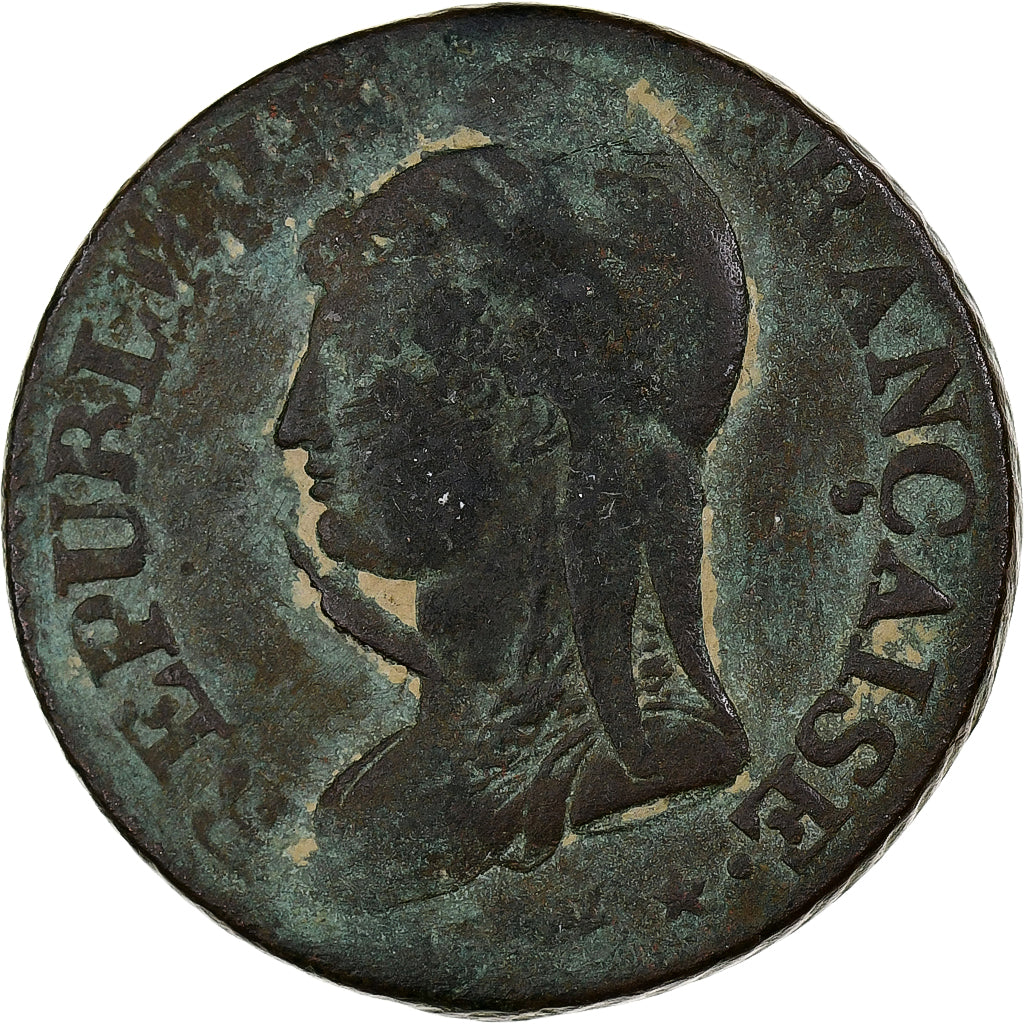 France, 5 Centimes, Dupré, AN 8, Bordeaux, Copper, VF(20-25)