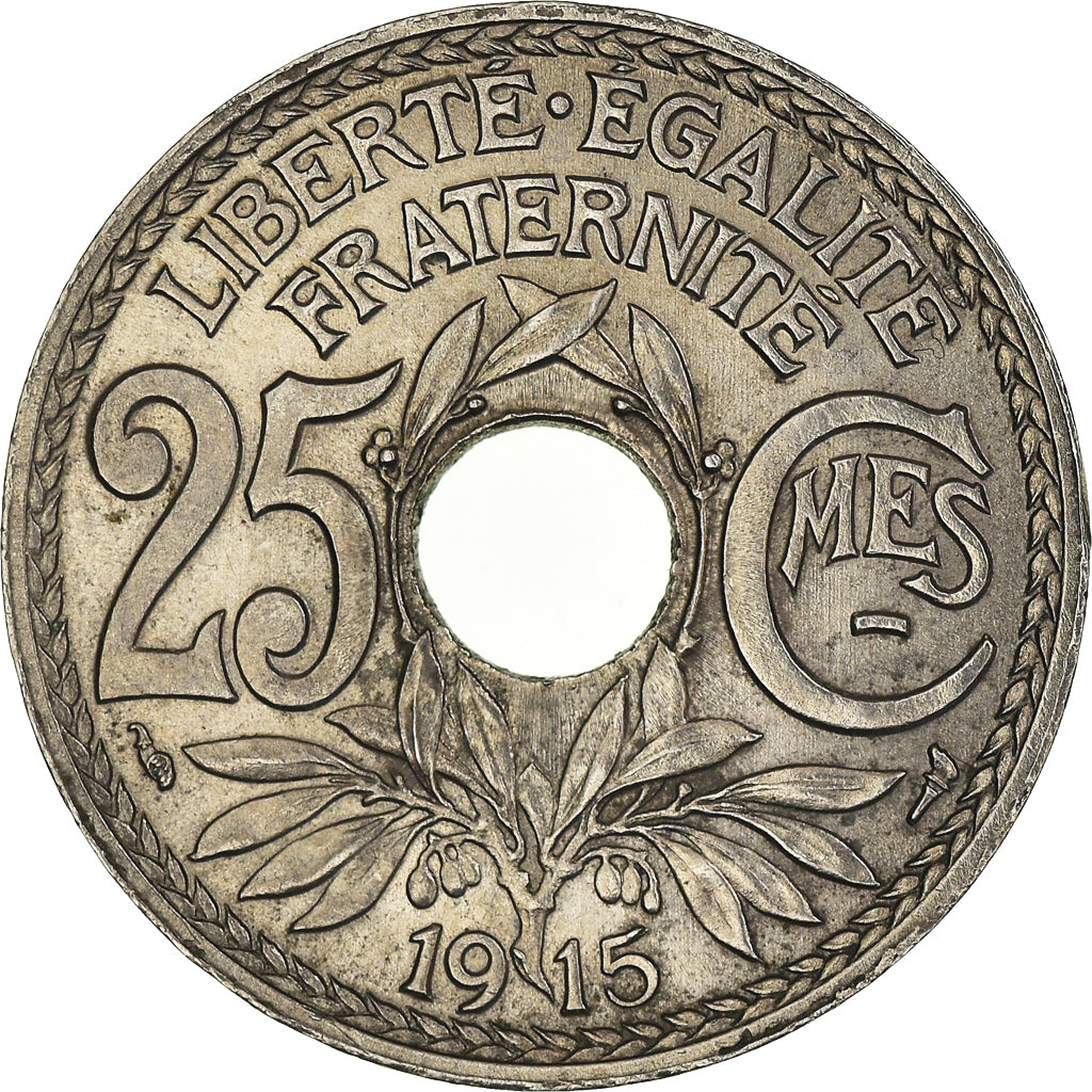 Monnaie, France, Lindauer, 25 Centimes, 1915, Paris, Cmes souligné, FDC