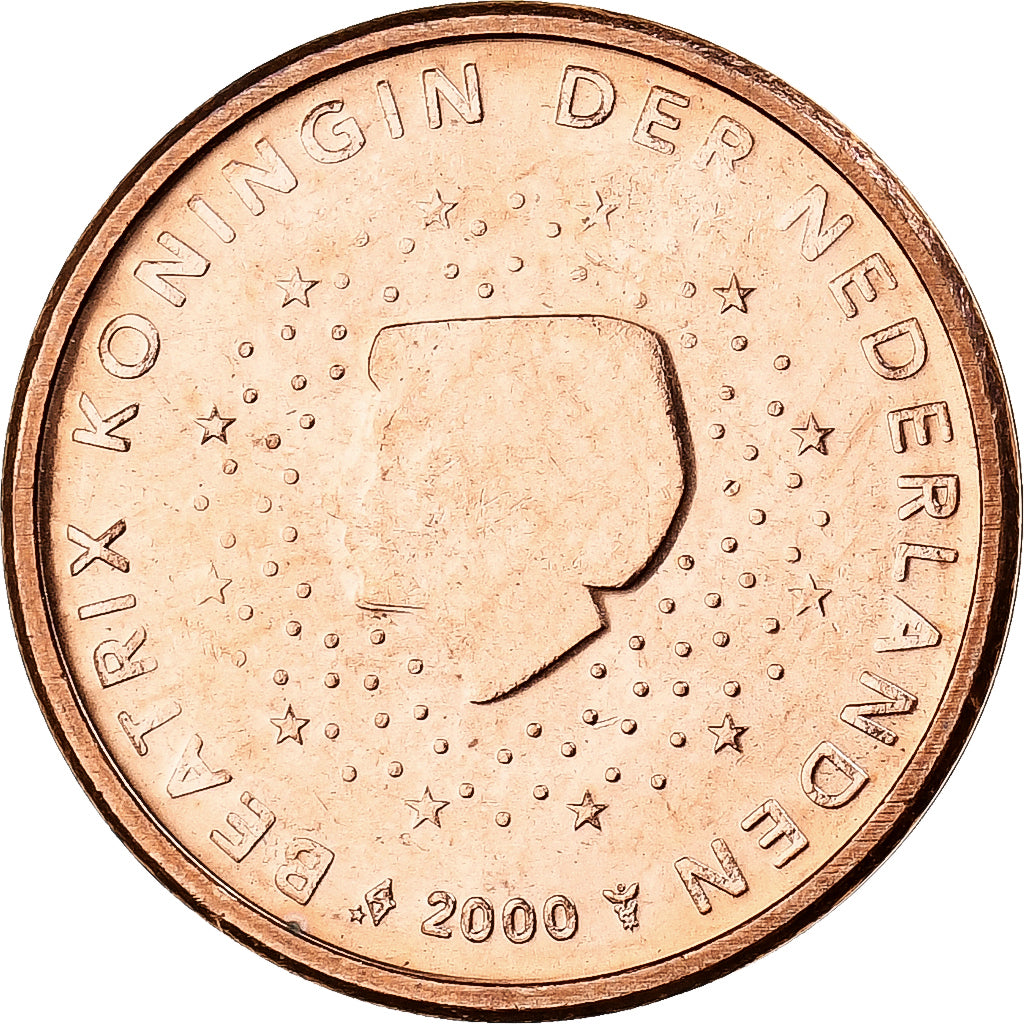 Nederland, Beatrix, 2 Centimes, 2000, Utrecht, Copper Plated Steel, UNC-