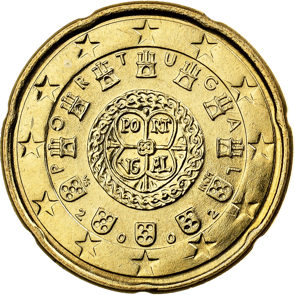 Portugal, 20 Centimes, 2002, Lisbon, Nordic gold, UNC-