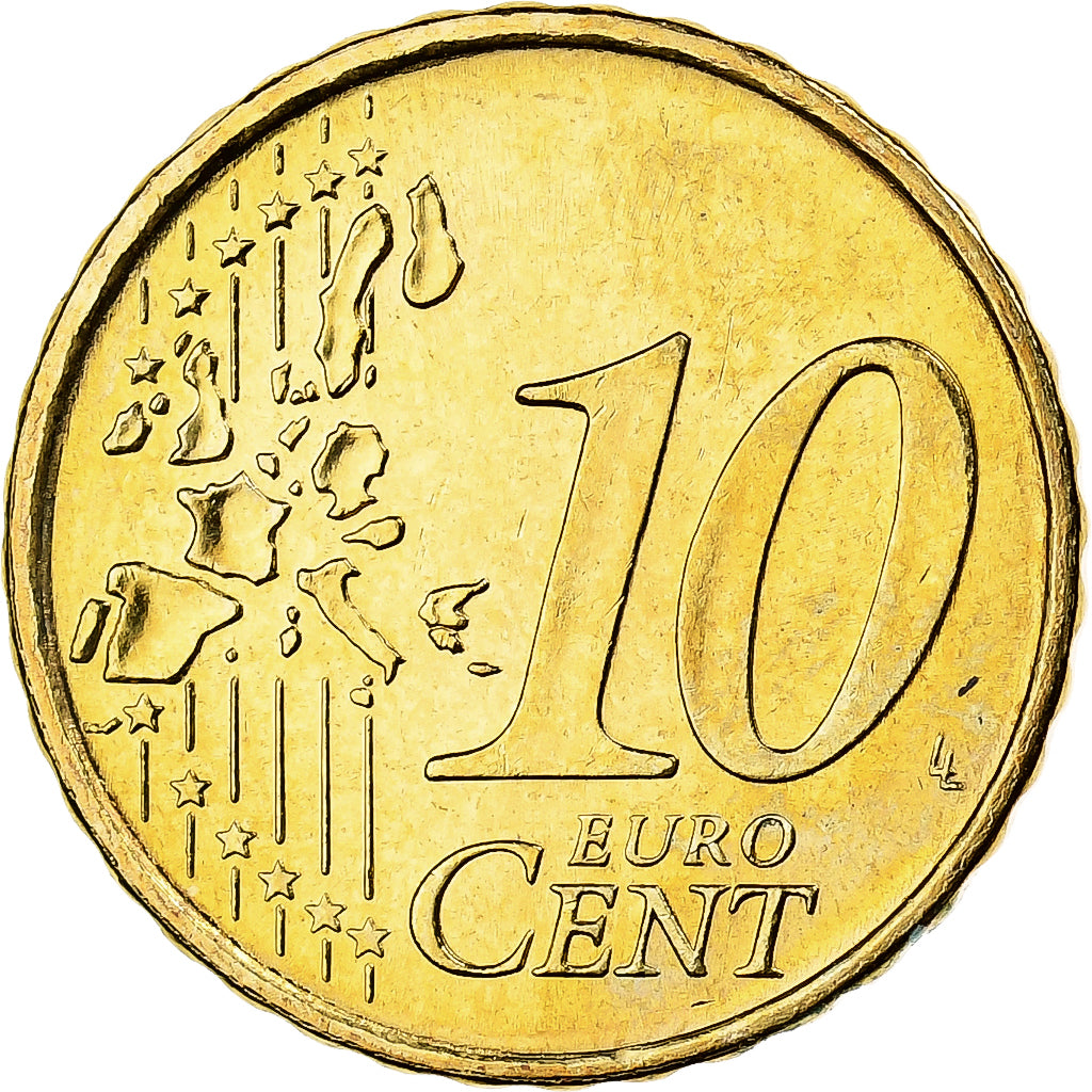 Portugal, 10 Centimes, 2002, Lisbon, Nordic gold, MS(63)