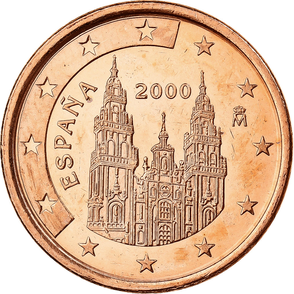 Spain, 5 Centimes, Burgos cathedral, 2002, Madrid, Copper Plated Steel, MS(63)