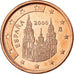 Spain, 5 Centimes, Burgos cathedral, 2002, Madrid, Copper Plated Steel, MS(63)