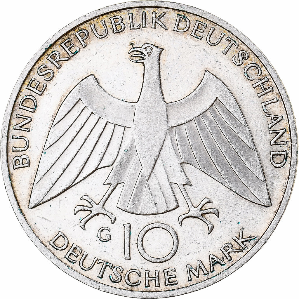 Germany, 10 Mark, Munich olympics, 1972, Karlsruhe, Silver, AU(50-53)