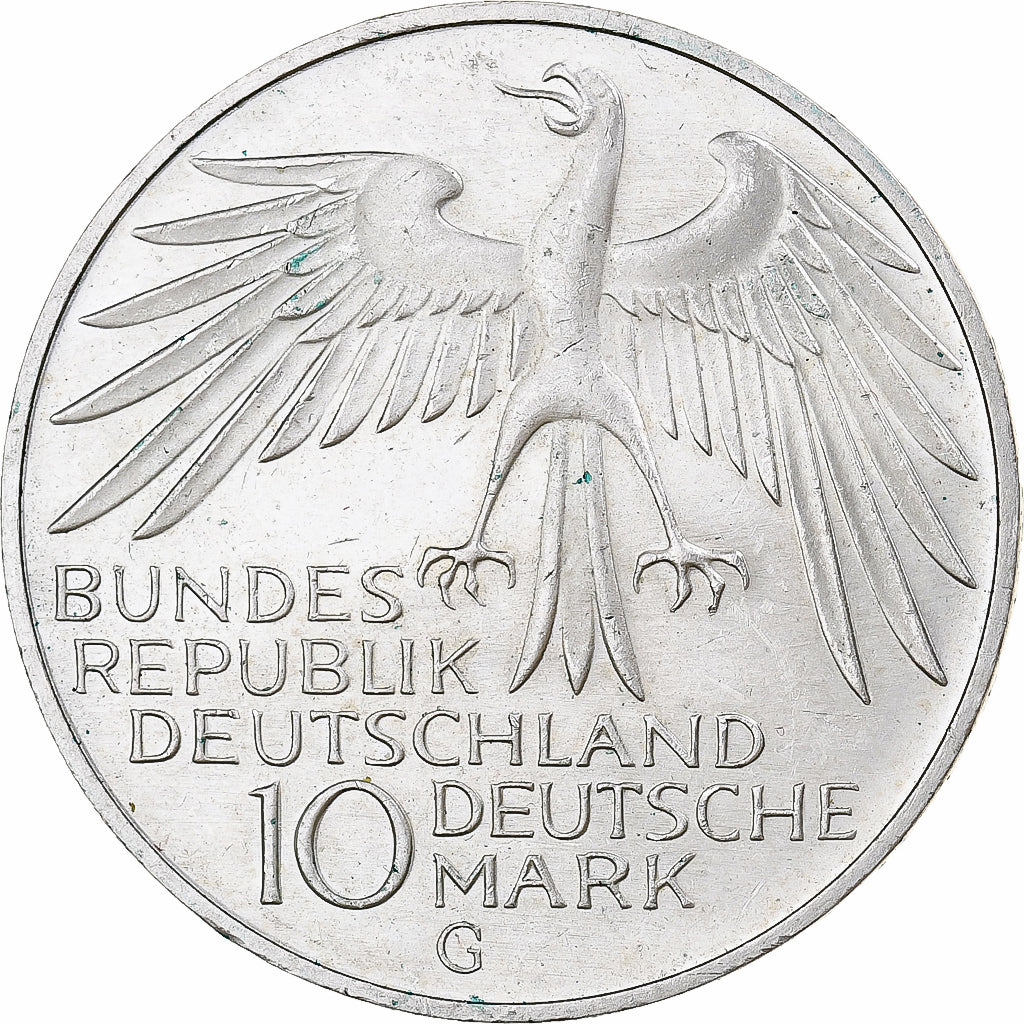 Germany, 10 Mark, Olympic Games, 1972, Karlsruhe, Silver, AU(50-53)